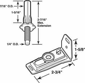 Prime-Line 164554 Gold Steel Bottom Mount Adjustable Bi-Fold Door Pivot 7/16 in.
