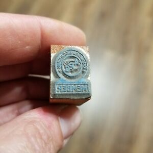 Vintage Letterpress Printing Block Associated Plumbing Contractors Ink Stamp