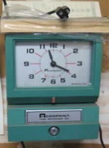 Acroprint TIME RECORDER MODEL 125NR4 Works Time Recorder Auto Punch Clock no key