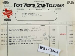1952  Fort Worth Texas FORTWORTH STAR-TELEGRAM Lester Weatherly