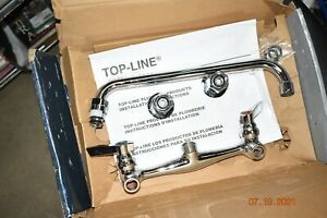 Top-Line TLL13-8112SE1Z Kitchen Splash Mounted Faucet 12&#034; Spout Cerami  2 Handle