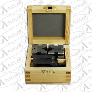 1-5/8&#034; x 1-1/4&#034; x 1-1/4&#034; Precision V Blocks &amp; Clamp Set Steel Gauge Machinist