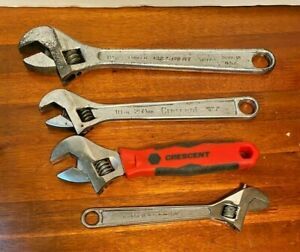 Vintage Adjustable Wrench Set of 4pcs 6&#034;,8&#034; ,10&#034;,12&#034; U.S.A.