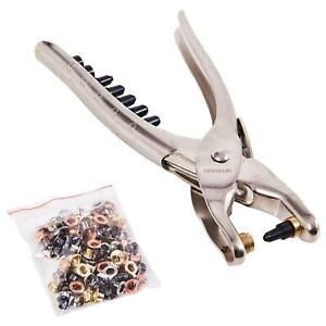 Interchangeable Hole Punch Eyelet Plier Six Sizes Includes Eyelets New