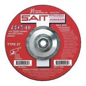 UNITED ABRASIVES-SAIT 20195 Grinding Wheel,T-27,9x1/4x5/8-11,PK10