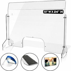 EIGEN Sneeze Guard For Counter - 32 X 24 Plexiglass Shield For Desk, Protective