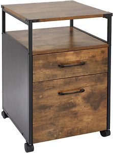 Rolling File Cabinet on Wheels,Wood Mobile Office Cabinet Filing Cabinets for Ho