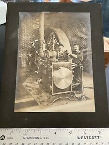Photo Mounted Corliss Steam Engine Plant Old Factory Antique Early Oil Hit Miss