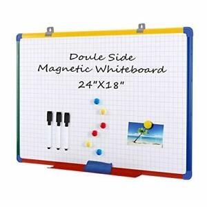Magnetic Whiteboard Wall Dry Wipe Erase Boards Double Side Planning Grid Board