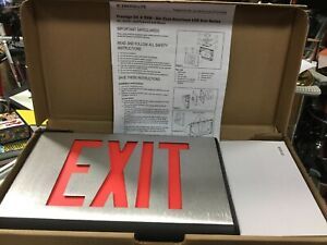 Emergi-Lite Die Cast Aluminum Exit Sign Single Face Red AC/DC LED Model DX1R-N