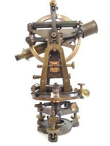 ANTIQUE 19TH TROUGHTON &amp; SIMMS RARE &amp; LARGE 18 TALL THEODOLITE 12 TELESCOPE