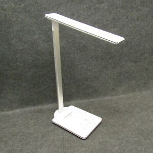 CJ Tech LED Desk Lamp Wireless Charger USB Ports For Qi Enabled 72812 White