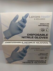 Lainiere Health &amp; wellness Disposable Nitrile Gloves BRAND NEW 2 BOXES
