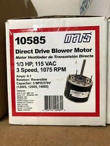 furnace blower motor, Mars 1/3 hp, 3 speed, 1115 volts 48 frame