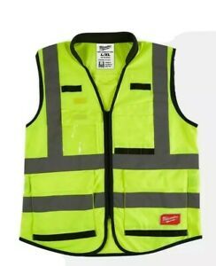 Performance Large X Large Yellow Class 2 High Visibility Safety Vest 15 Pockets