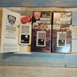 2 Vtg Wells Fargo Home Protection Window protector NOS RAS-6 motion detector NIB