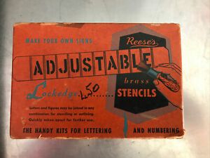 Reese&#039;s Brass 1/2&#039;&#039; Stencils Interlocking Adjustable Letters &amp; Numbers W/Boxes