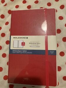 Moleskine Pen+ Dotted Paper Tablet Red Notebook