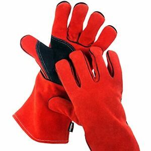 Guantes De Soldadura Para Soldar Cuero De Primera Calidad Anti Calor Chispasos