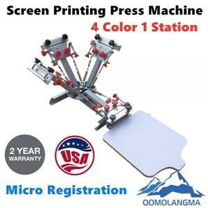 4 Color T-shirt Silk Screen Printing Machine Press with Micro Registration