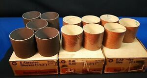 Vintage Delta Rockwell 3&#034; x 3&#034; Abrasive Sleeves 40 50 60 grit Sandpaper Drum