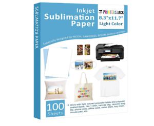 Sublimation Paper Heat Transfer Paper 100 Sheets 8.3&#034; x 11.7&#034; for Any Epson H...