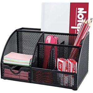 Mesh Desk Organizer Multifunctional Desktop Organizer Office Supplies Holder 6 1