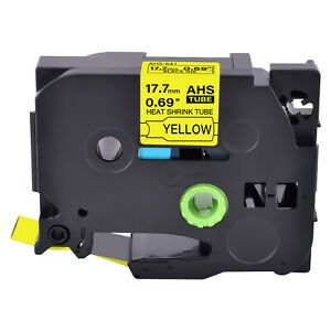 1PK Black on Yellow Fits Brother HSe-641 Heat Shrink Tube Tape 17.7mm