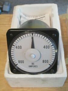 EIL/Simpson Panel Meter 4.25&#034; x 4.25&#034; DC AMPERES 800-0-800 - NEW/Old Stock!