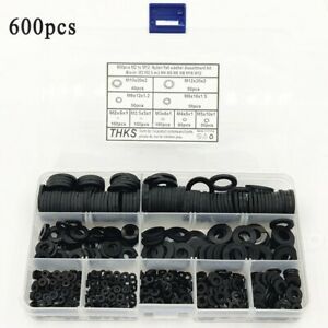Washers Black Flat With Box Assortment Equipment 600Pcs Nylon Practical
