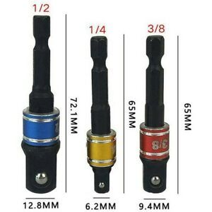 4x Angle Drill Socket/ Adapter Attachment Impact Driver Extension Bar Hex Bits