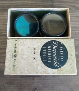 Vintage AO Duraweld Welding Goggles Boxed Example Steampunk Cosplay Very Nice