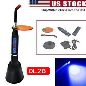 Dental Wireless Cordless LED Cure Curing Light Lamp 2000mw Tool Resin Cure Black
