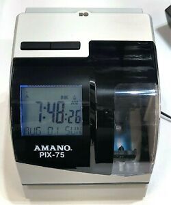 AMANO PIX-75 WALL MOUNT ATOMIC TIME CLOCK