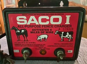 Used SACO Fencer  Fence Charger Activates 6 Miles Made In U.S.A