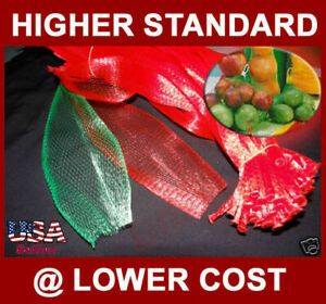1000 pcs PP Mesh Red or Green 20 inch Net Bags for Produce, Vegetable, Fruits