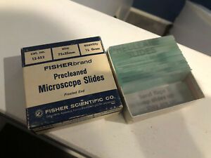 Vintage FISHERbrand Precleaned Microscope Slides Frosted End 12-552 75x25mm
