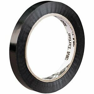3M 860 Tensilized Poly Strapping Tape 2.8 Mil 1/2&#034; x 120 yds Black 12/Case 3M...
