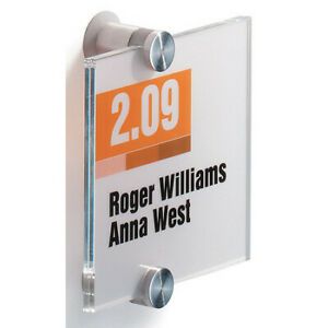 DURABLE 482019 Crystal Sign,4-1/8&#034;Wx4-1/8&#034;H