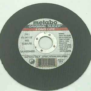 Metabo 655344000 Type 1 Long Life Cutting Wheel, 6x.045x7/8 A60XL , 25ct