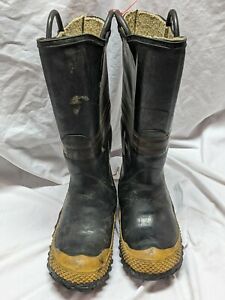 Fire Fighter Boots Size 71/2 SERVUS Firebreaker  Black/Yellow steel toe NICE