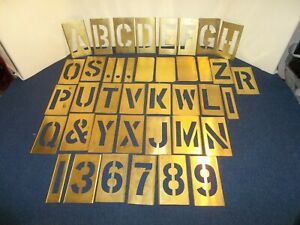 40 Pcs. Vintage C. H. Hanson Co. Brass Adjustable 6&#034; Lockedge Stencils 4&#034; Letter