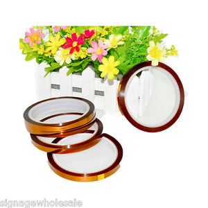 5Rolls/lot-8mm x 100FT 3D Sublimation Kapton Tape, Heat Resistance Proof Tape