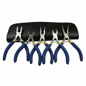 Modelcraft 5x Mini Steel Plier Tool Set in Zip-Up Case Flat nose Snipe nose