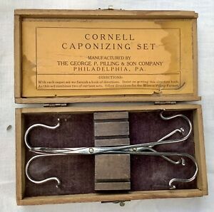 Vintage  CORNELL CAPONIZING SET  (Roosters, Farming)  Philadelphia, PA