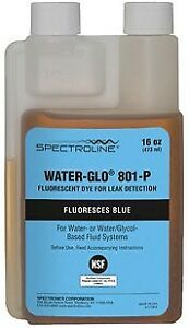 Spectroline WATER-GLO 801-P Fluorescent Leak Detection Dye, Glows Blue, 1 Pint