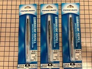 Vintage 2003 Paper Mate LUBRIGLIDE 1.0 mm Medium Black Ink Refills 49314