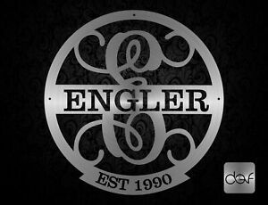 Family Name E Monogram - dxf files for laser cnc plasma cutting SVG CDR router