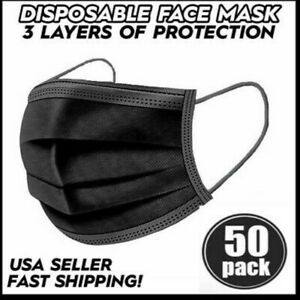 Black Face Masks 50 Pack