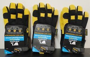 WELLS LAMONT HydraHyde Water Resistant Leather Work Gloves size Large 3 pair
